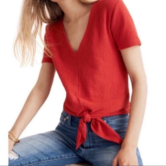 Madewell | Texture and Thread Top with Tie Knot Size S - Picture 2 of 11
